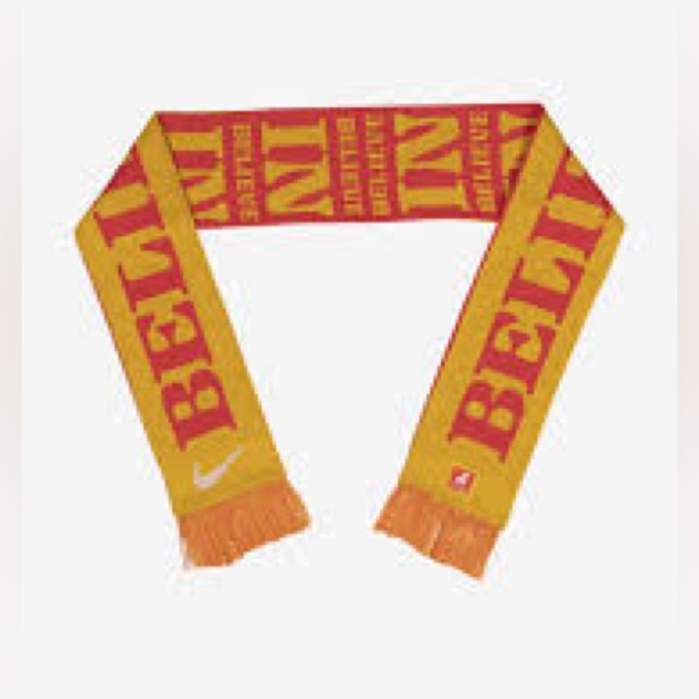 Nike x Ted Lasso AFC Richmond “Believe” soccer scarf yellow and pink, one size